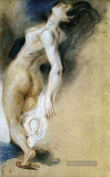 Weiblicher Akt getötet von hinten romantische Eugene Delacroix Ölgemälde